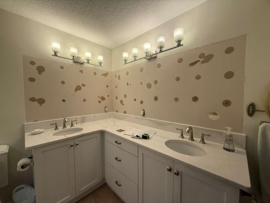 Bathroom mirror glass repair