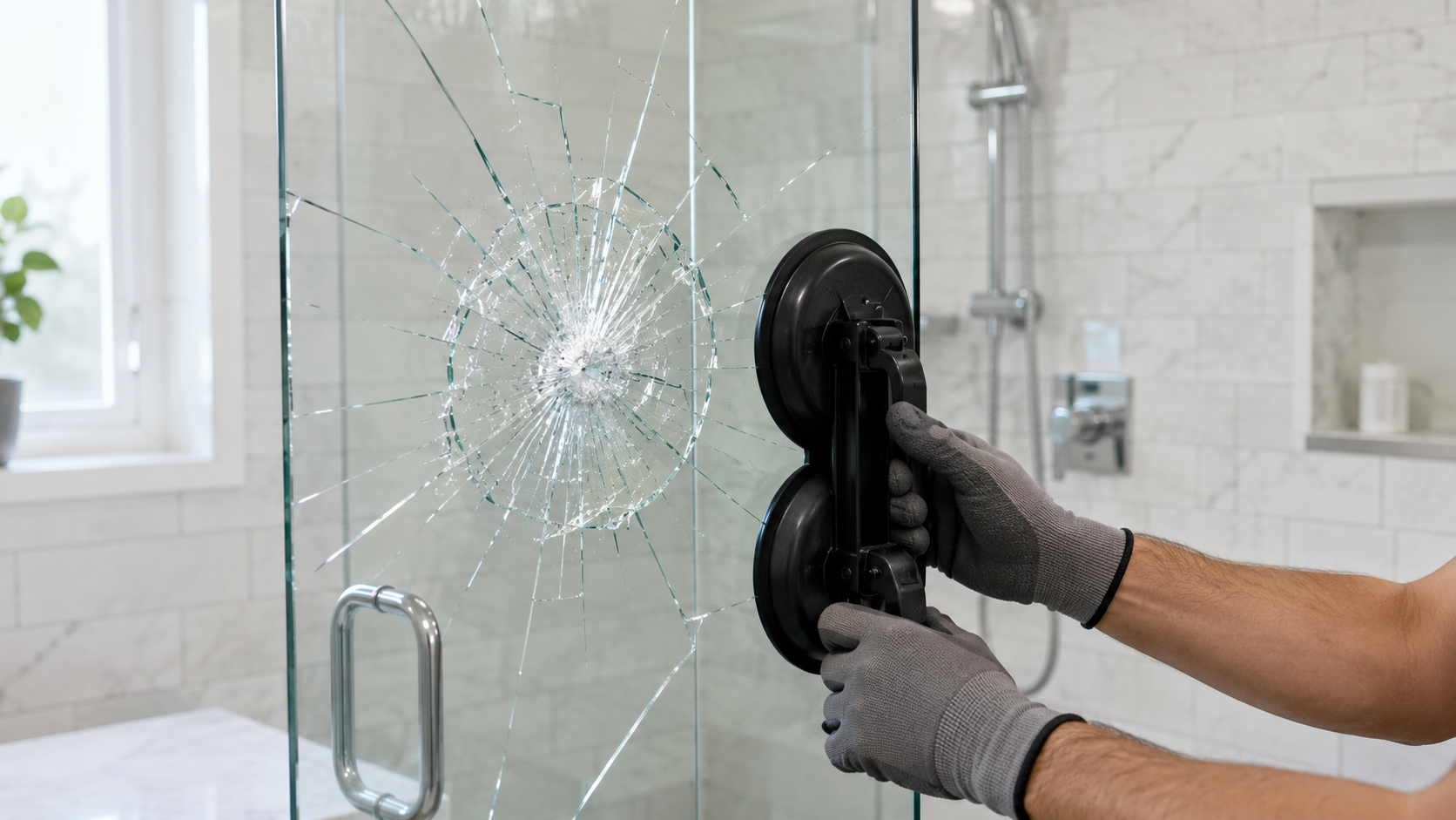 Glass repair service in Tampa — cracked and broken glass repaired